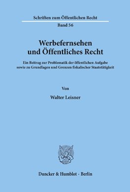 Werbefernsehen und Öffentliches Recht.