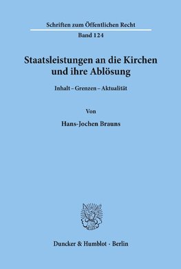 Staatsleistungen an die Kirchen und ihre Ablösung.