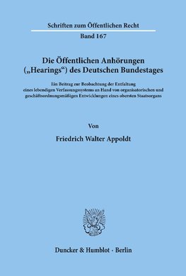 Die Öffentlichen Anhörungen ("Hearings") des Deutschen Bundestages.