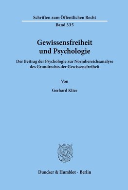 Gewissensfreiheit und Psychologie.