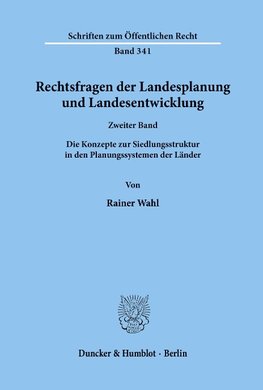 Rechtsfragen der Landesplanung und Landesentwicklung.