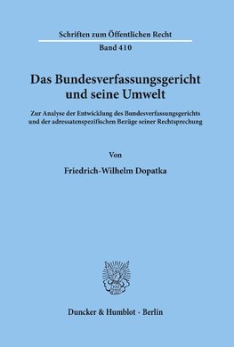 Das Bundesverfassungsgericht und seine Umwelt.