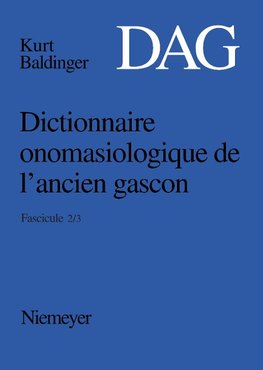 Dictionnaire onomasiologique de l'ancien gascon (DAG). Fascicule 2/3