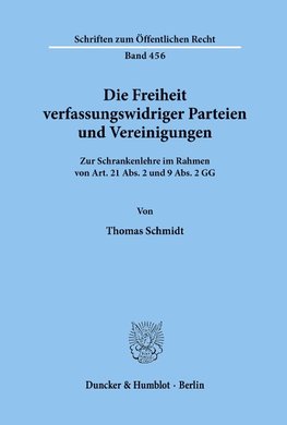 Die Freiheit verfassungswidriger Parteien und Vereinigungen.