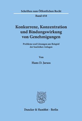 Konkurrenz, Konzentration und Bindungswirkung von Genehmigungen.