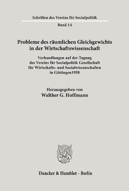 Probleme des räumlichen Gleichgewichts in der Wirtschaftswissenschaft.