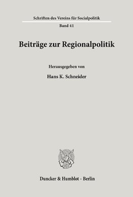 Beiträge zur Regionalpolitik.