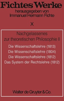 Werke, Bd 10, Nachgelassenes zur theoretischen Philosophie II