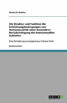 Die Struktur und Funktion die Entstehungsbedingungen von Homosexualität unter besonderer Berücksichtigung der homosexuellen Subkultur