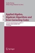 Applied Algebra, Algebraic Algorithms and Error-Correcting Codes