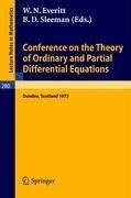 Conference on the Theory of Ordinary and Partial Differential Equations