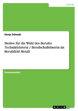 Motive für die Wahl des Berufes Techniklehrerin / Berufschullehrerin im Berufsfeld Metall