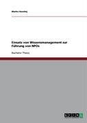 Einsatz von Wissensmanagement zur Führung von NPOs