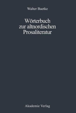 Wörterbuch zur altnordischen Prosaliteratur