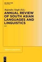 Annual Review of South Asian Languages and Linguistics