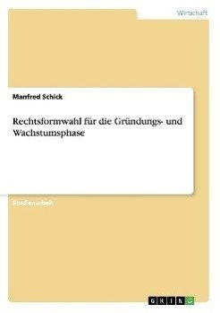 Rechtsformwahl für die Gründungs- und Wachstumsphase