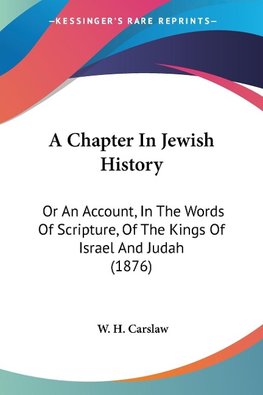 A Chapter In Jewish History