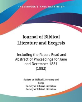 Journal of Biblical Literature and Exegesis