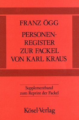 Personenregister zur Fackel von Karl Kraus