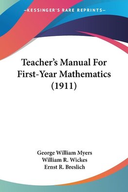 Teacher's Manual For First-Year Mathematics (1911)