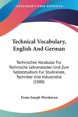Technical Vocabulary, English And German