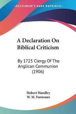 A Declaration On Biblical Criticism