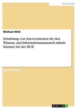 Ermittlung von Interventionen für den Wissens- und Informationsaustausch mittels Intranet bei der RCB