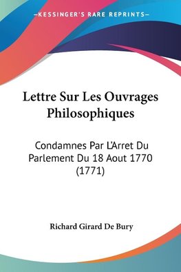 Lettre Sur Les Ouvrages Philosophiques