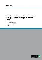 "Histoire" vs. "discours" am Beispiel von Ludwig Tiecks Erzählung "Der blonde Eckbert"