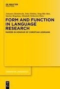 Form and Function in Language Research