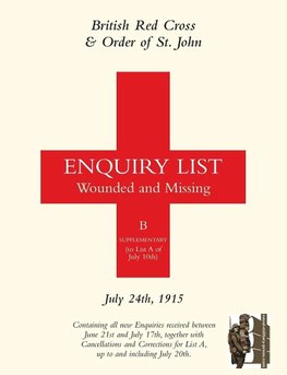 BRITISH RED CROSS AND ORDER OF ST JOHN ENQUIRY LIST FOR WOUNDED AND MISSING