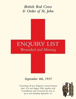 BRITISH RED CROSS AND ORDER OF ST JOHN ENQUIRY LIST FOR WOUNDED AND MISSING