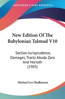 New Edition Of The Babylonian Talmud V10