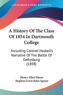 A History Of The Class Of 1854 In Dartmouth College