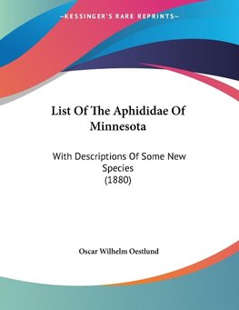 List Of The Aphididae Of Minnesota