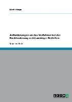 Anforderungen an das Verfahren bei  der Rückforderung rechtswidriger  Beihilfen