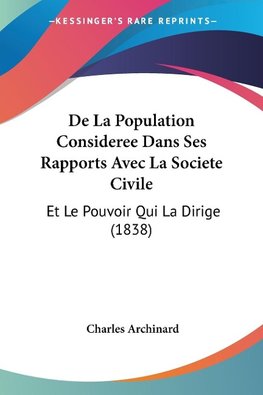 De La Population Consideree Dans Ses Rapports Avec La Societe Civile