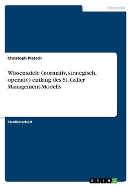 Wissensziele (normativ, strategisch, operativ) entlang des St. Galler Management-Modells