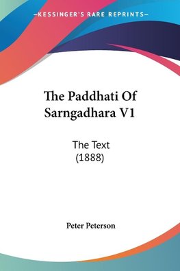 The Paddhati Of Sarngadhara V1