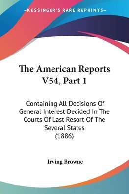 The American Reports V54, Part 1