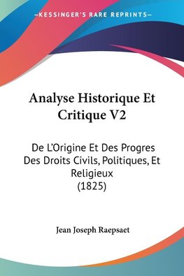 Analyse Historique Et Critique V2