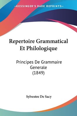 Repertoire Grammatical Et Philologique