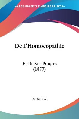 De L'Homoeopathie