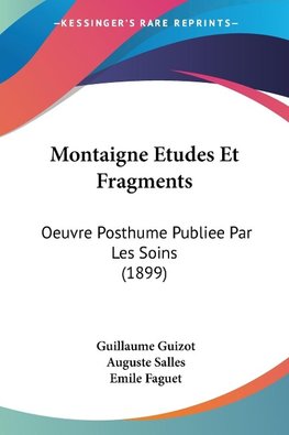 Montaigne Etudes Et Fragments