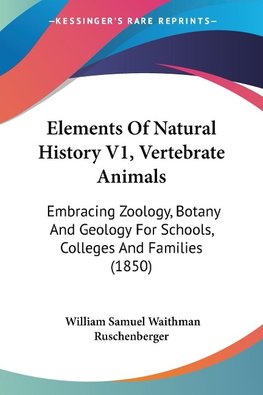 Elements Of Natural History V1, Vertebrate Animals