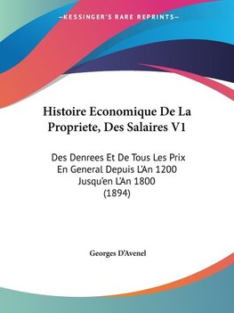 Histoire Economique De La Propriete, Des Salaires V1