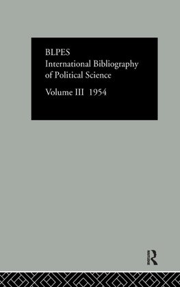 Intl Biblio Pol Sc 1954 Vol  3