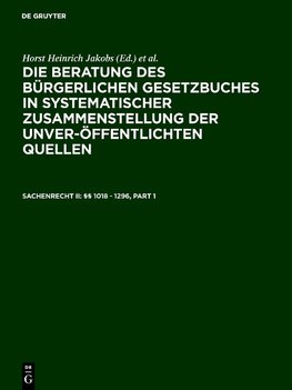 Sachenrecht II: §§ 1018 - 1296