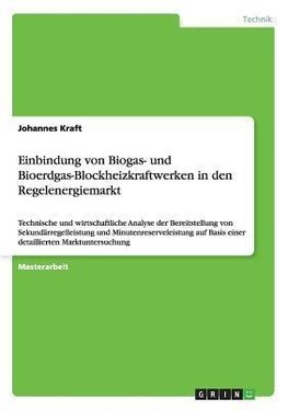 Einbindung von Biogas- und Bioerdgas-Blockheizkraftwerken in den Regelenergiemarkt