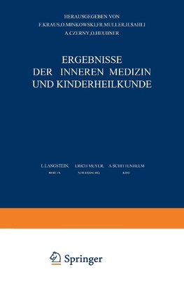 Ergebnisse der Inneren Medizin und Kinderheilkunde